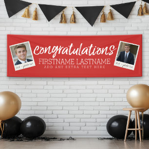 Lona Felicitaciones Graduado 2 foto Collage RED