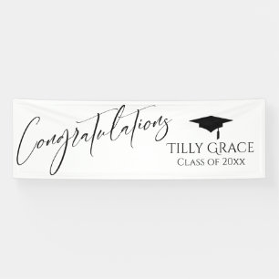 Lona Felicitaciones Graduado Clase de Blanco