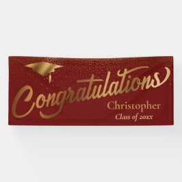 Lona Felicitaciones Graduado, Clase de Borgoña de Oro