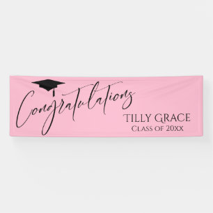 Lona Felicitaciones Graduado Clase de Rosa Claro