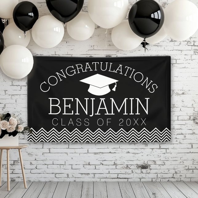 Lona Felicitaciones Graduado PUEDE EDITAR COLOR (Custom Graduation Banner for a Grad Party or Open House)