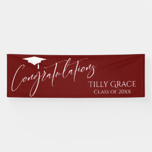 Lona Felicitaciones Graduate Clase de Borgoña Roja