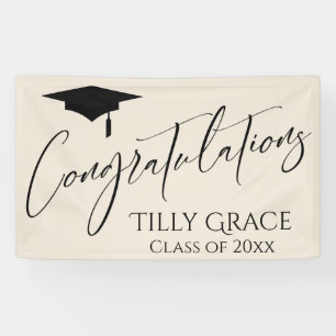 Lona Felicitaciones Graduate Class of Black on Cream