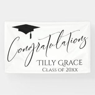 Lona Felicitaciones Graduate Class of Black on White