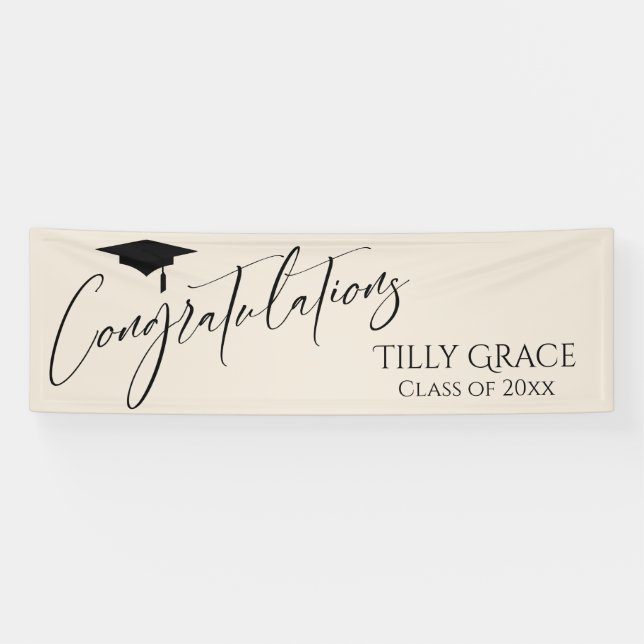 Lona Felicitaciones Graduate Class of Cream (Horizontal)