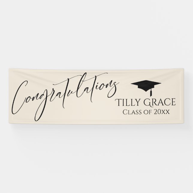 Lona Felicitaciones Graduate Class of Cream (Horizontal)