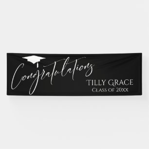 Lona Felicitaciones Graduate Class of White on Black