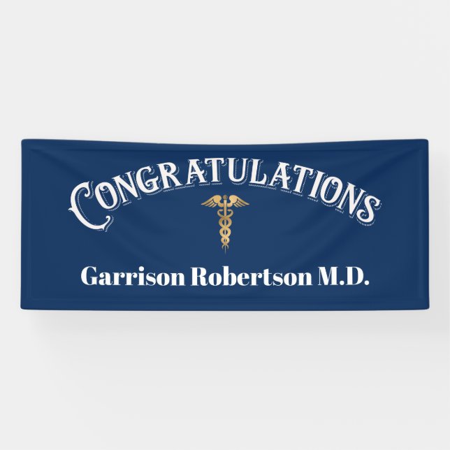 Lona Felicitaciones Graduate MD Médica (Horizontal)