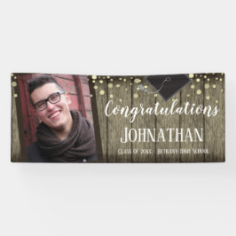 Lona Felicitaciones Graduation Wood Confetti Photo