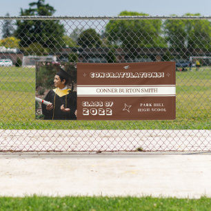 Lona Felicitaciones Mahogany y Monograma Blanco