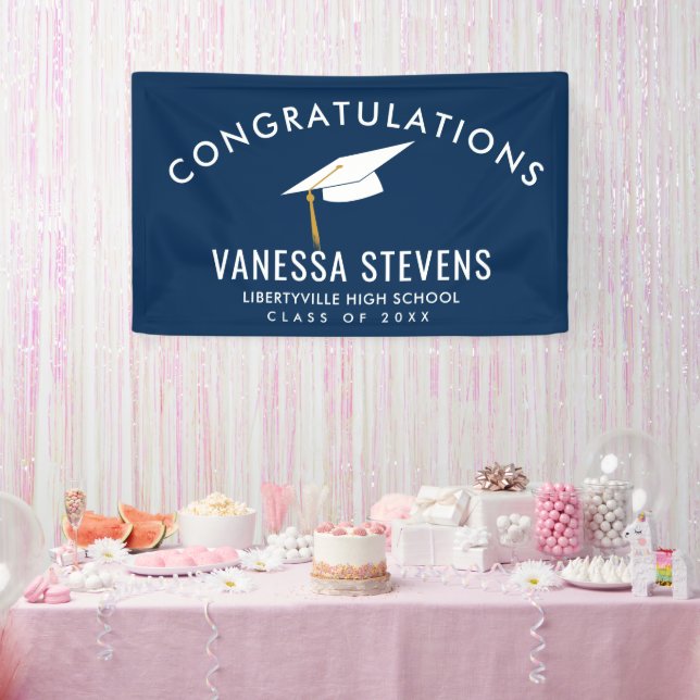 Lona Felicitaciones Marina Graduada (Fiesta)