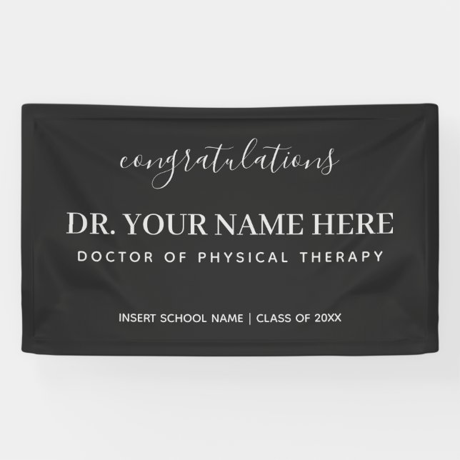 Lona Felicitaciones Médica de Terapia Física DPT (Horizontal)