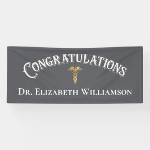 Lona Felicitaciones Médica Médico Caduceus Prohibición 