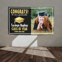 ¡Felicitaciones modernas! Foto de graduación Gold 