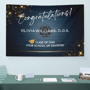 Lona Felicitaciones modernas graduado dental DDS DMD