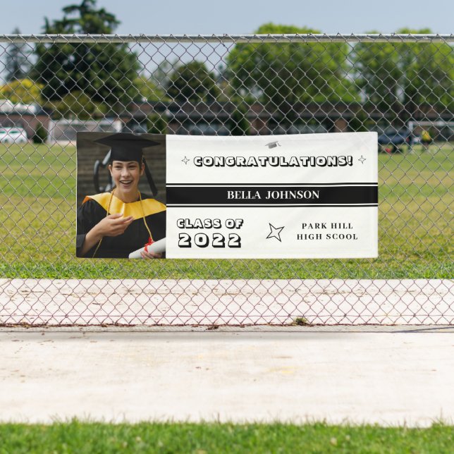 Lona Felicitaciones Monograma blanco y oscuro (In situ)