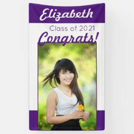 Lona Felicitaciones moradas y blancas Un partido de gra