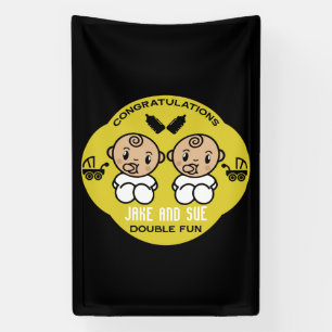 Lona Felicitaciones Nuevos Padres De Gemelos