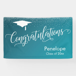 Lona Felicitaciones Ombre de degradado Verde azulado de