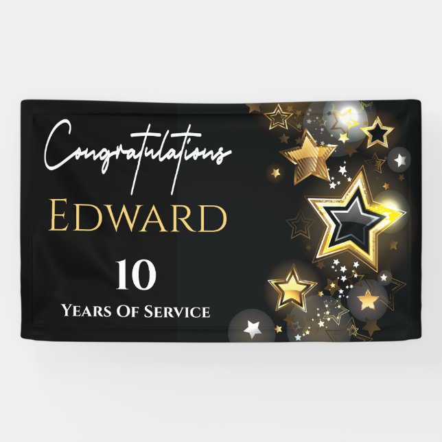 Lona Felicitaciones Personalizadas Estrella de Oro Pers (Horizontal)