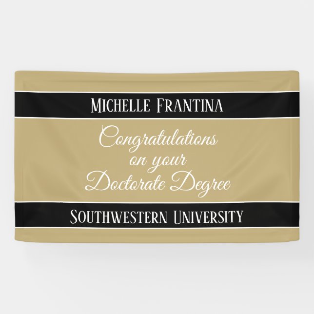 Lona ¡Felicitaciones, Ph. D.! Banner de doctorado (Horizontal)