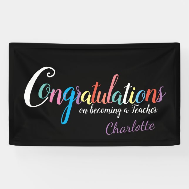 Lona Felicitaciones por graduación de profesores (Horizontal)