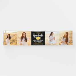 Lona Felicitaciones por la graduación de foto en negro 