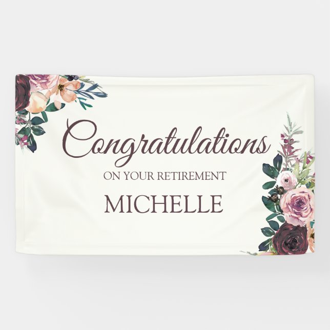 Lona Felicitaciones por retiro de mujeres borgoñonas fl (Horizontal)