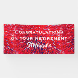 Lona Felicitaciones por retiro Floral Azul Blanco Rojo