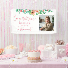 Lona Felicitaciones por su Jubilación con Flores Tropic