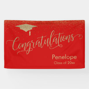 Lona Felicitaciones Red de Graduación de Confetti de O