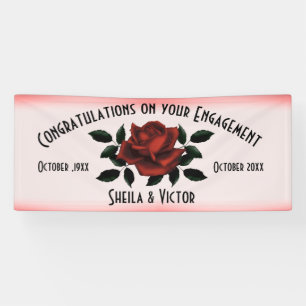 Lona Felicitaciones Red Rose Engagement