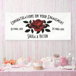 Lona Felicitaciones Red Rose Engagement