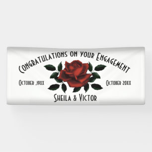 Lona Felicitaciones Red Rose Engagement