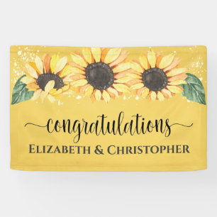 Lona Felicitaciones Rustic Sunflower Fall Wedding