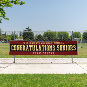 Lona Felicitaciones Seniors Dk Red  Negro  Oro