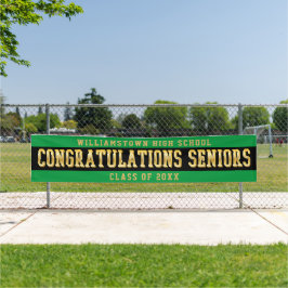 Lona Felicitaciones Seniors Green | Negro | Oro
