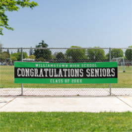Lona Felicitaciones Seniors Green | Negro | Plata