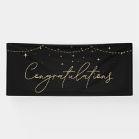 Felicitaciones Simple Negro Dorado Elegante