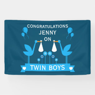 Lona Felicitaciones Stalk Delivery Twin Boy