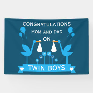 Lona Felicitaciones Stalk Delivery Twin Boy