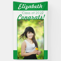 Felicitaciones verdes y blancas Una fiesta de grad