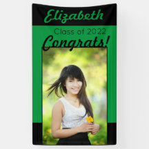 Felicitaciones verdes y negras Una fiesta de gradu