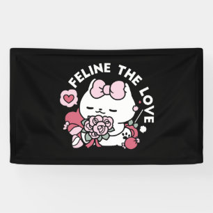 Lona Feline el amor - lindo diseño de gato de San Valen