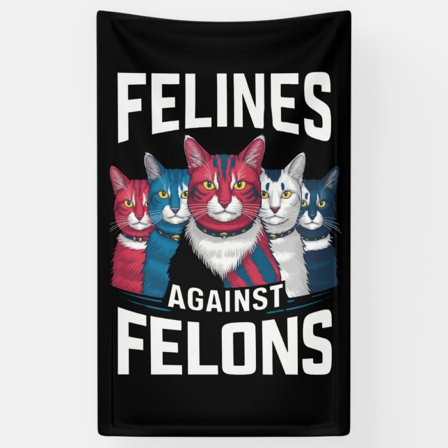 Lona Felinos Contra Delincuentes (Vertical)