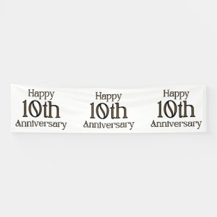 Lona Feliz 10º Aniversario Estandarte de Vinilo 2.5x10
