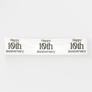 Lona Feliz 10º Aniversario Estandarte de Vinilo 2.5x12