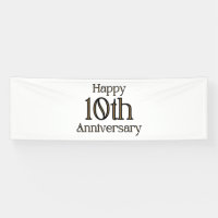 Feliz 10º Aniversario Estandarte de Vinilo 2.5x8