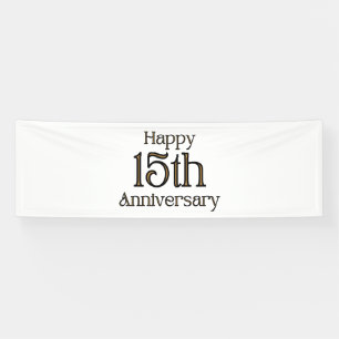 Lona Feliz 15º aniversario 2.5x8 Cartel de vinilo