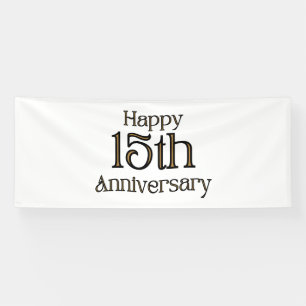 Lona Feliz 15º Aniversario Estandarte de Vinilo 4x10